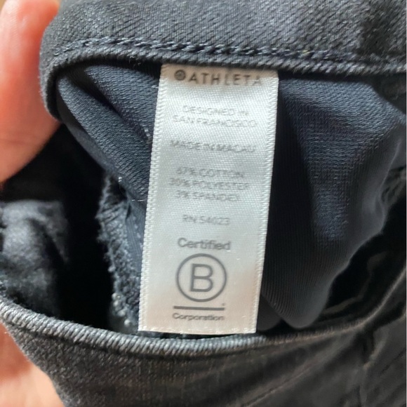 Athleta City Stripe Skinny Jeans Black with Silver Stripe - Picture 4 of 6